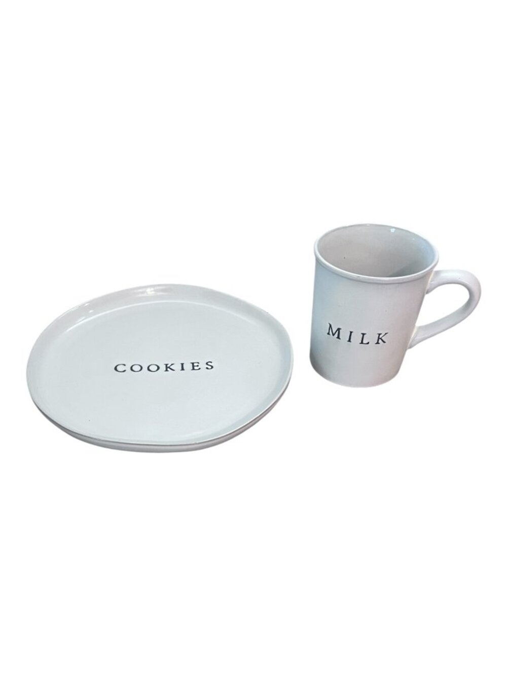 Hearth and Hand With Magnolia Milk and Cookies Mug Plate Set White Stoneware